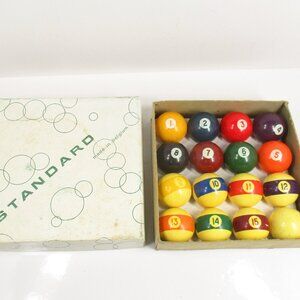 Vintage Complete Set Of 16 Aramith 2 1/4" Pool Billard Balls Made In Belgium